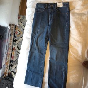 Express high waisted cropped flare jean